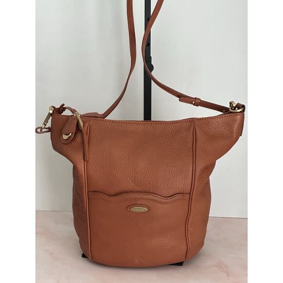 Tahari Bucket Handbag Women’s Tahari Leather Crossbody Bucket Shoulder Handbag - Picture 10 of 16